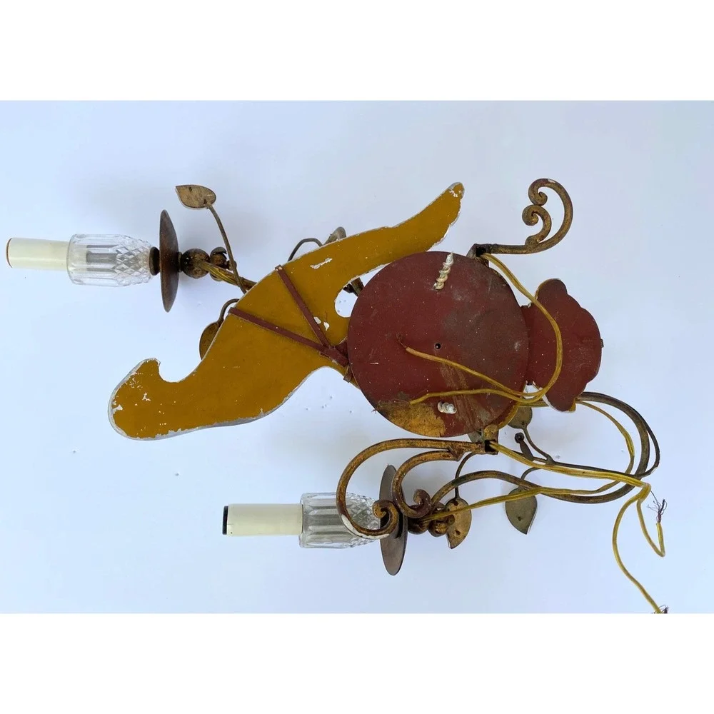 MAISON BAGUES Bird Sconces Pair of Glass Electric Wall 2 Arm Sconces‎